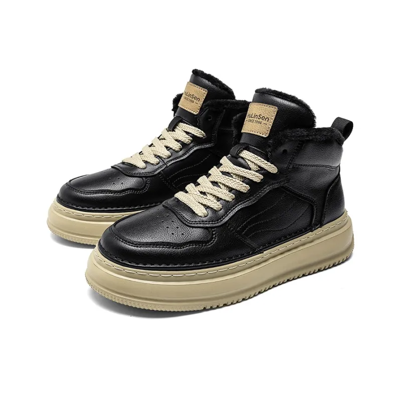 Mulinsen Anti Slip And Wear Resistant Height Increasing High Top Casual Shoes Men's-7