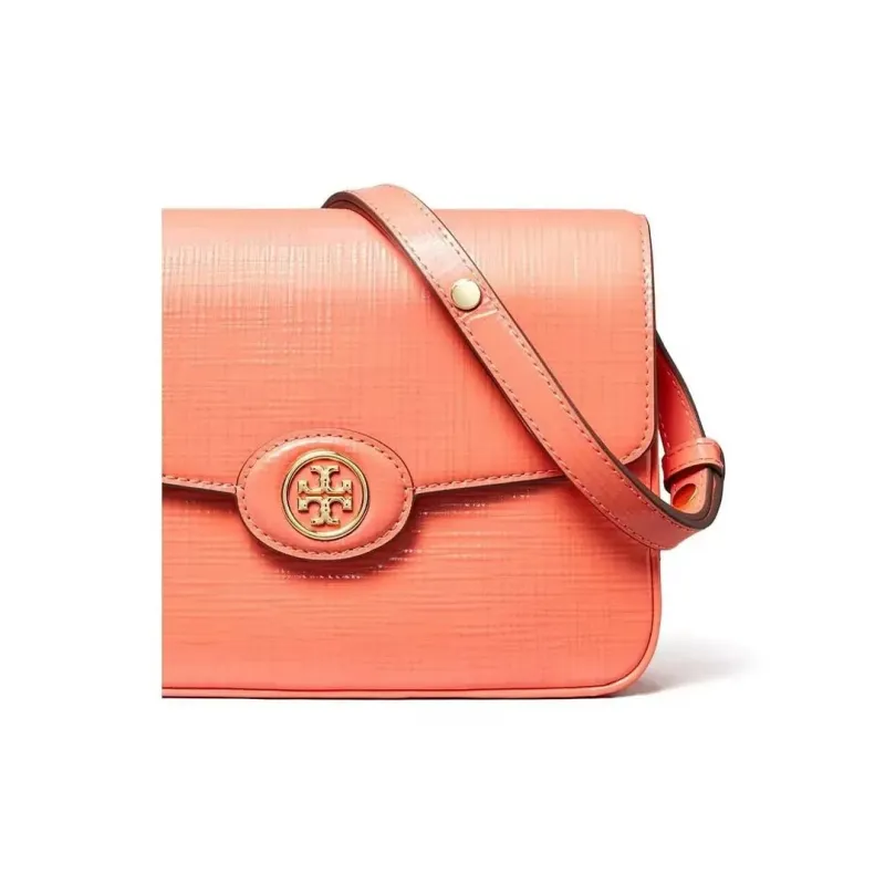 TORY BURCH Robinson Cow Leather Crossbody Bag Shoulder Bag Women's Coral Pink-3