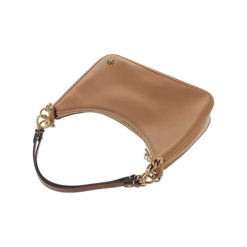 TORY BURCH 151 MERCER Leather Nappa Leather Crescent Medium Size Women's Lifting Tiramisu Beige/Brown-3