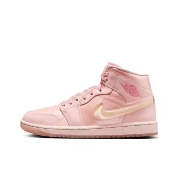 Jordan Air Jordan 1 Anti Slip Wear Resistant Mid Top Vintage Basketball Shoes Women's Pink