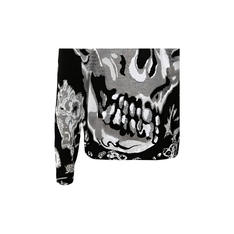 Alexander McQueen Skull Intarsia Knit Crewneck Jumper-2