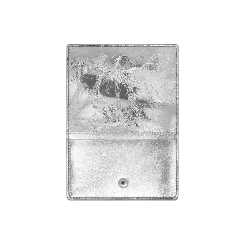 Bottega Veneta Intrecciato Calfskin Card Holder Women's Silver-2