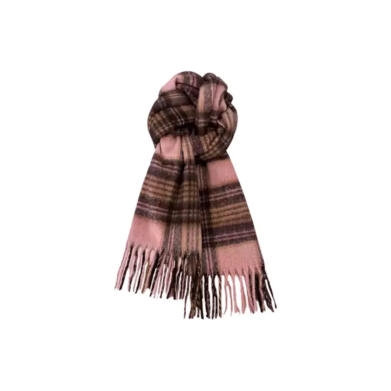 PISHUSHU Polyester Knit Scarves Unisex Blue Green Pink Purple-4