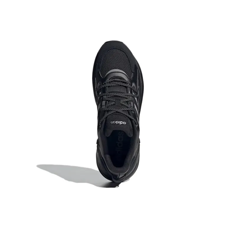 Adidas Ozwave Anti-Slip Wear-Resistant Low-Top Chunky Sneakers Unisex Black Silver-4
