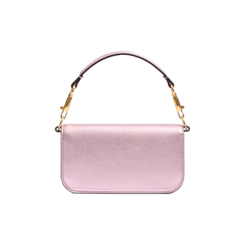 Valentino Locò Calfskin Shoulder Bag Crossbody Bag Handbag Small Size Women's Purple Pink-3
