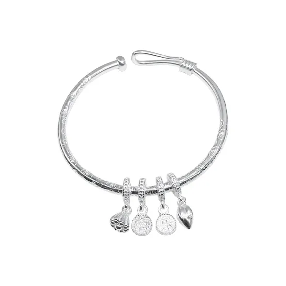 CUTE DAME S999 Sterling Silver Bracelets Women's Silver-0