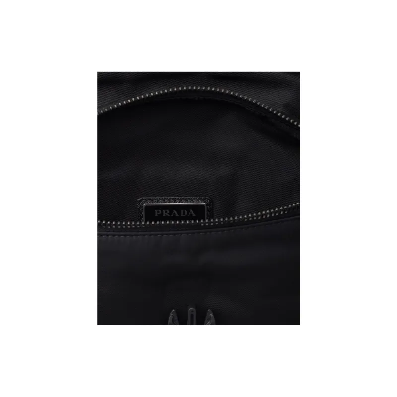 PRADA Re NylonSaffiano Leather Crossbody Bag Shoulder Bag Men's Black-4