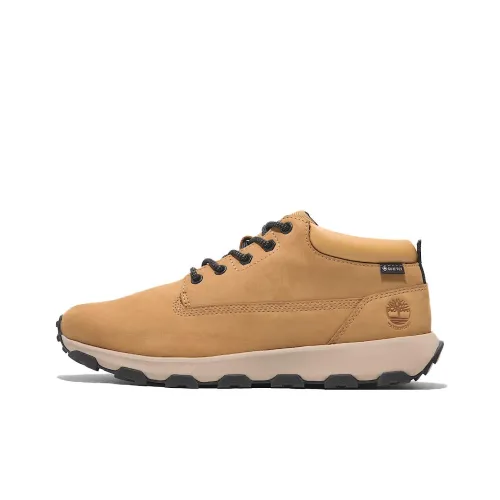 Timberland Anti-Slip Wear-Resistant Mid-Top Outdoor Shoes Men's Yellow