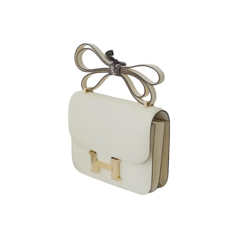 HERMES Constance Epsom Leather Shoulder Bag, Crossbody Bag Mini Women's I2 Nata Cream White-2