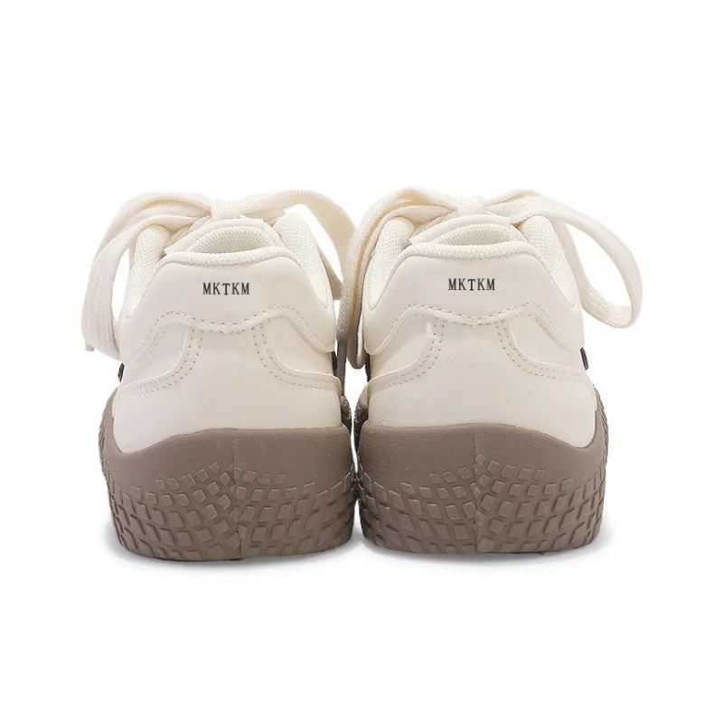 Miss Zhang Anti Slip Wear Resistant Low Top Skateboard Shoes Women's Beige Black-5