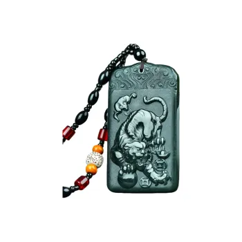 Jade Charm Yao Hetian Jade Necklaces Green Jade Men's