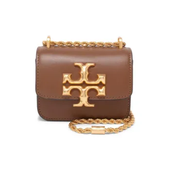 TORY BURCH Leather Portable Crossbody Bag Shoulder Bag Mini Women's Brown