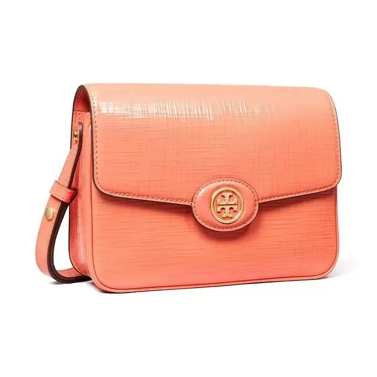 TORY BURCH Robinson Cow Leather Crossbody Bag Shoulder Bag Women's Coral Pink-1
