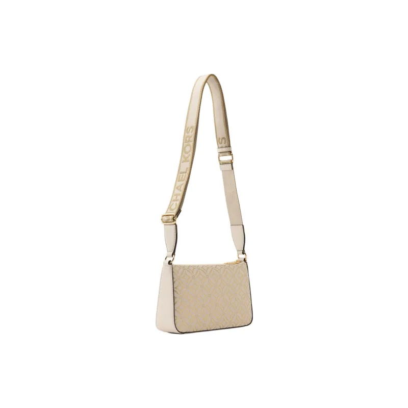 MICHAEL KORS Jet Set Travel Jacquard Crossbody Bag, Shoulder Bag Small Size Women's Light Cream-1