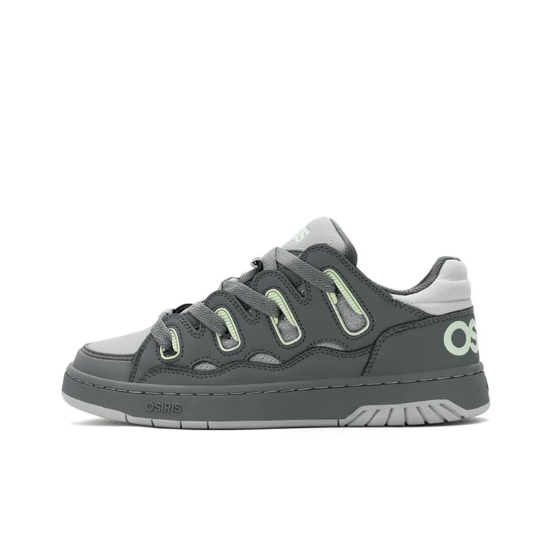 OSIRIS Coverage Slip Resistant Cushioning Wear Resistant Height Increasing Low Top Skateboard Shoes Unisex Gray Green-0