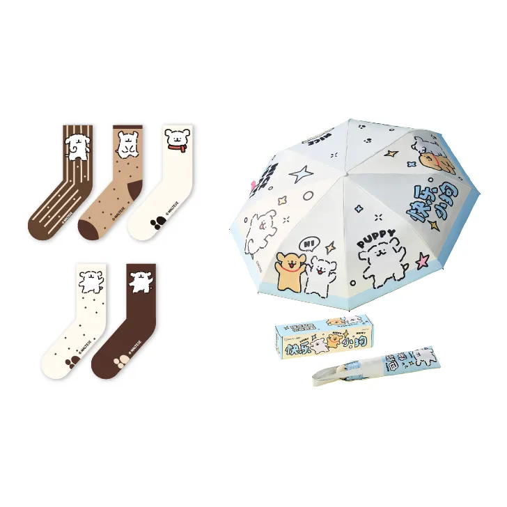 YANCANG x Line Puppies 100% Cotton Soft Breathable Practical, Creative Accessory-7