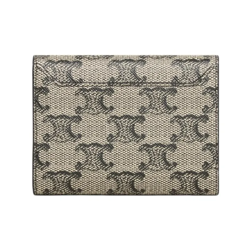 CELINE Triomphe Canvas Card Holder Men's Light Umber-2