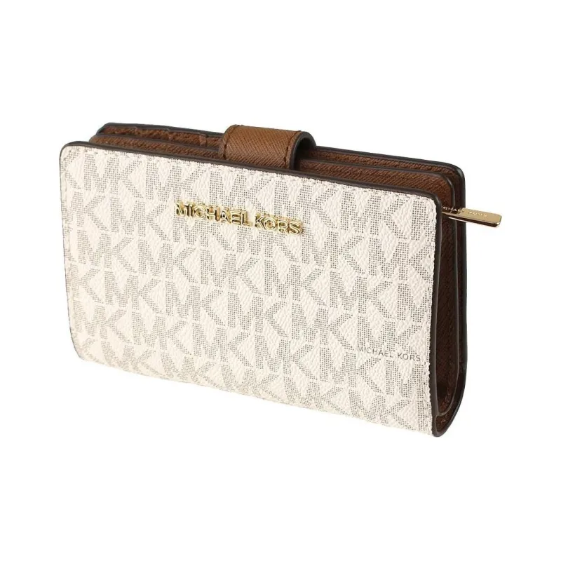 MICHAEL KORS Leather Wallet Medium Size Unisex Vanilla-1