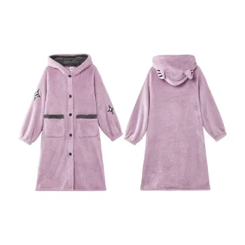 YSO Cool Cat Series Bath Robes Women's Sheer Purple