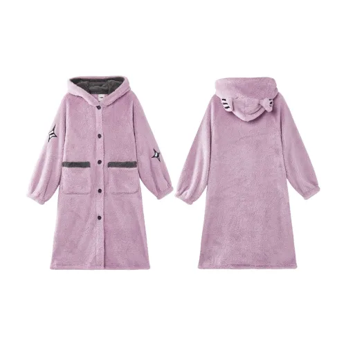 YSO Cool Cat Series Bath Robes Women's Sheer Purple