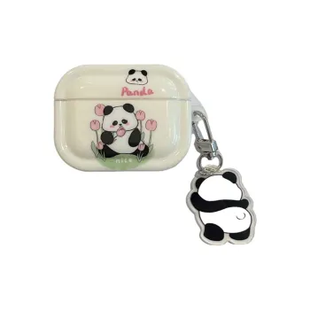Baohuguang Compatible With AirPods 2/pro/1 TPU Cute Pink Tulip Panda Fully Enclosed Headphone Cases