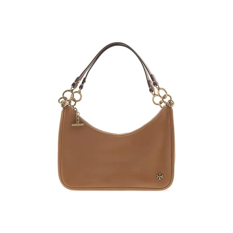 TORY BURCH 151 MERCER Leather Nappa Leather Crescent Medium Size Women's Lifting Tiramisu Beige/Brown-0