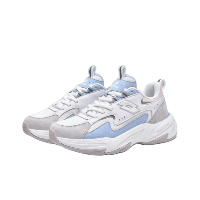 LOTTO Sportlife Anti Slip Wear Resistant Low Top Chunky Sneakers Women's White Blue-1