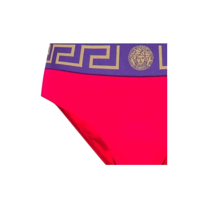 VERSACE Greca Border High Waist Bikini Bottoms 'Multicolor'-1