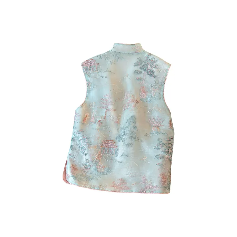 Cypress House Vest Women's Cyan & Pink-1