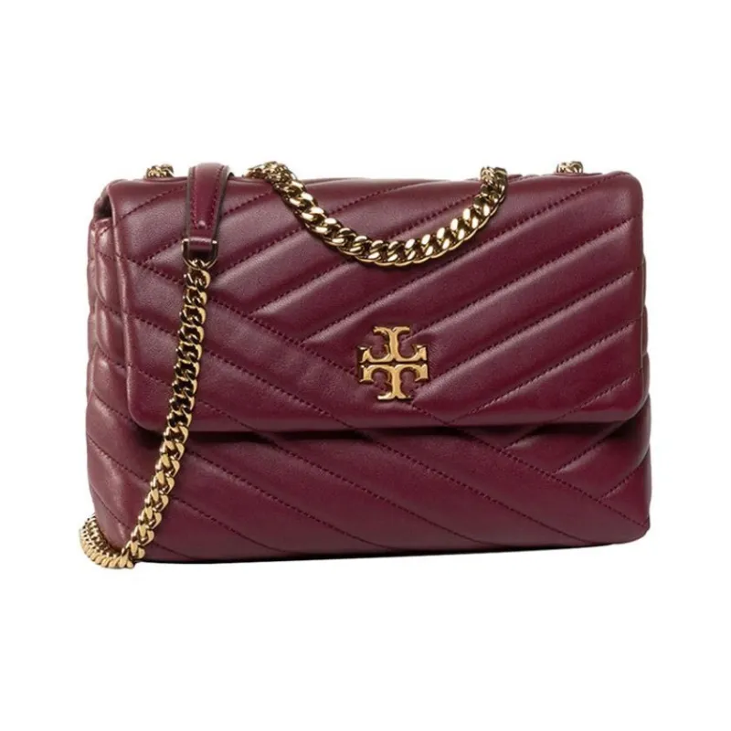 TORY BURCH Sheepskin Patchwork Crossbody Bag, Shoulder Bag Women's Pomegranate Stone Color-0