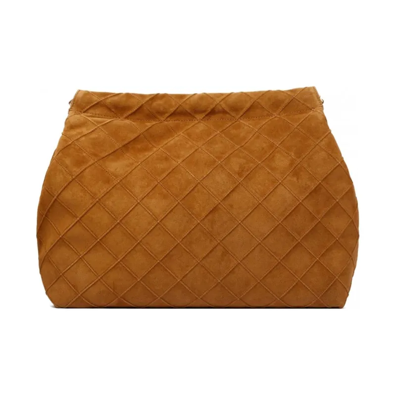 TORY BURCH Fleming Suede Tote Bag, Shopping Bag, Shoulder Bag, Handbag Tubas Women's Chicory Brown-1