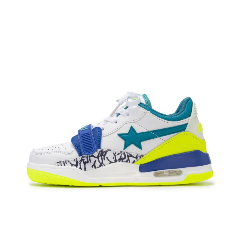 WELKIN&WZWJ Stars Collection White Sneakers Slip-Resistant Height Increasing Low-Top Skateboard Shoes Unisex-145