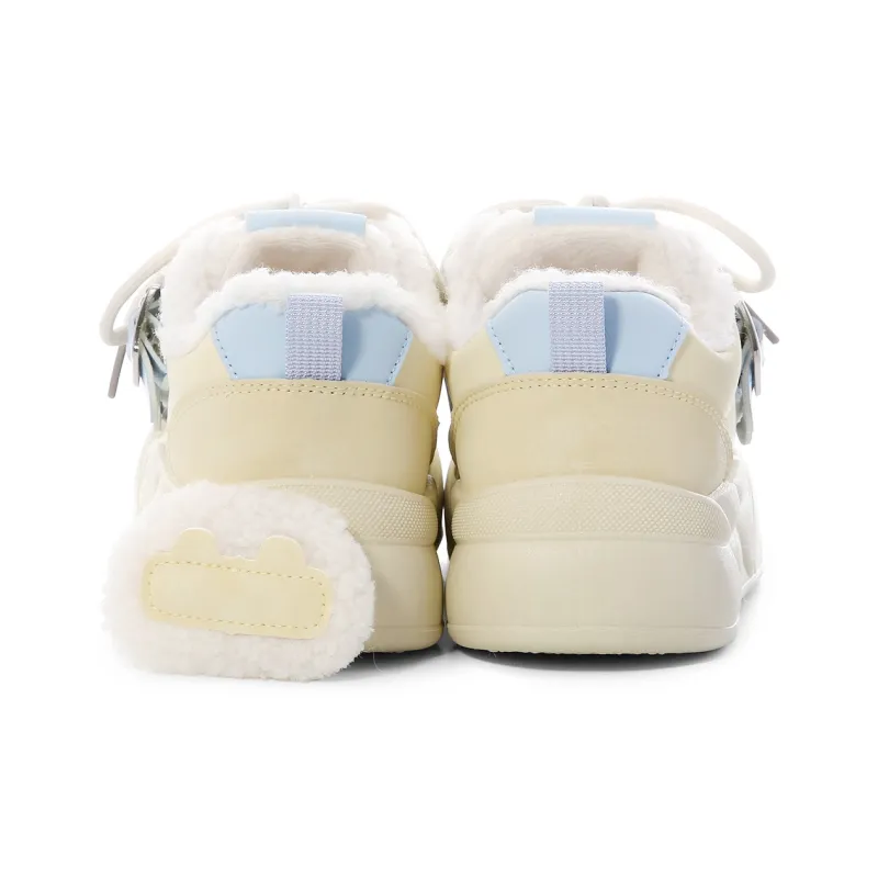 Lovely You Thermal Lightweight Slip Resistant Low Top Skateboard Shoes Women's Yellow Blue-22