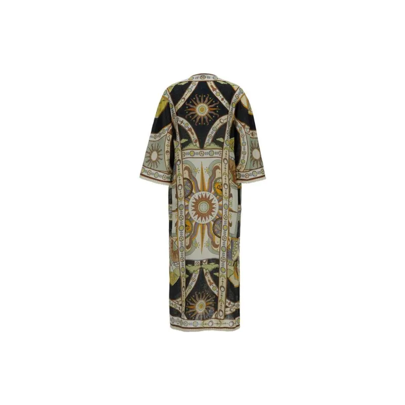 TORY BURCH Graphic print Linen Midi Dress-1
