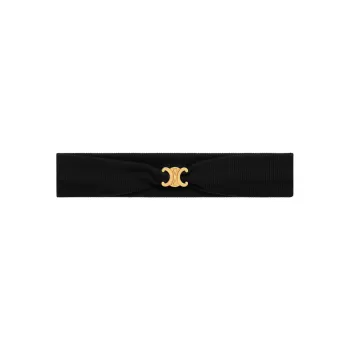 CELINE Triomphe Athletic Headband In Polyamide Elastane And Brass With Gold Finish