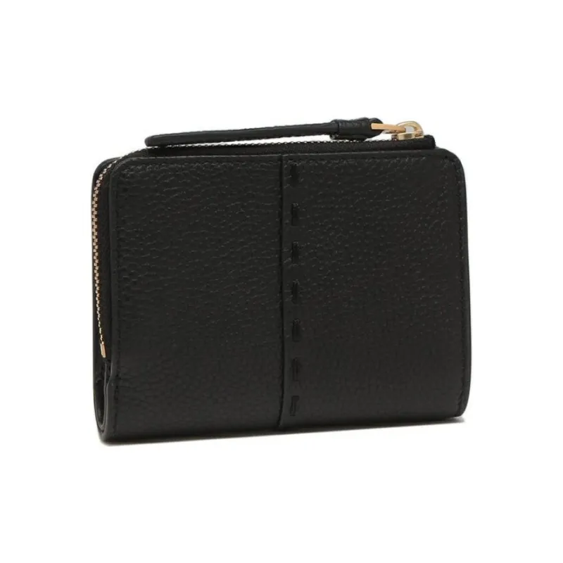 TORY BURCH McGraw Litchi Grain Leather Coin Purses Wallets Regular Women's Black-2