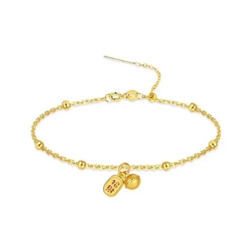 YIIAAN Auspicious Bell Small Pendant Pendant Chain Bracelet Solid Gold Fixed Price Gold Bracelet Women's