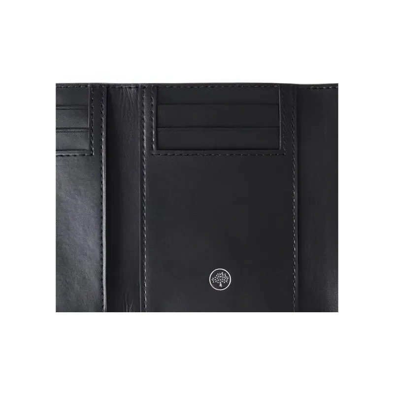 Mulberry Calfskin Wallet Medium Size Women's Charcoal Gray-3