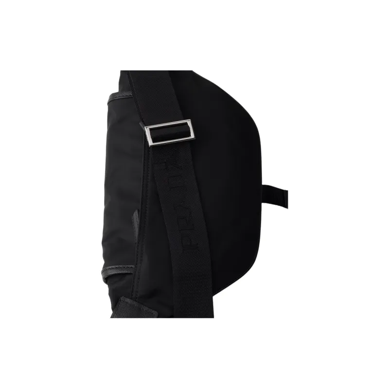 PRADA Re NylonSaffiano Leather Crossbody Bag Shoulder Bag Men's Black-2