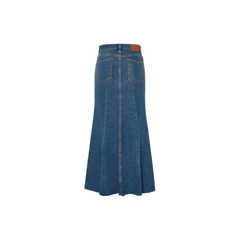 MOCO Denim Long Skirt Women's Denim Blue-1