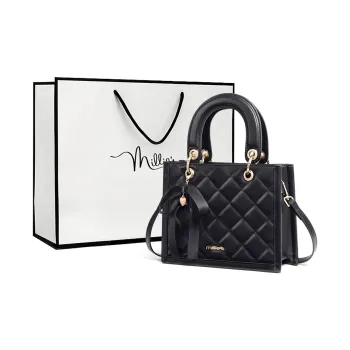 MILLIE'S Cow Leather With Synthetic Leather Handbag Regular Women's Athenian Black