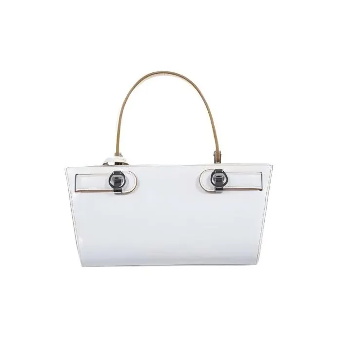 TORY BURCH Lee Radziwill Leather With Suede Shoulder Bag, Crossbody Bag, Handbag Trumpets Women's White-2
