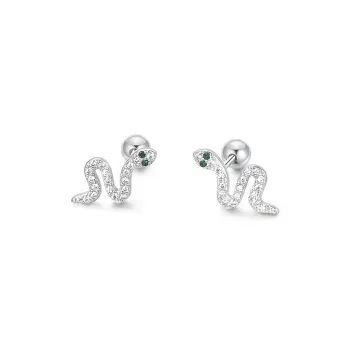 JOLLY NOTE Sterling Silver Stud Earrings Women's Good Luck