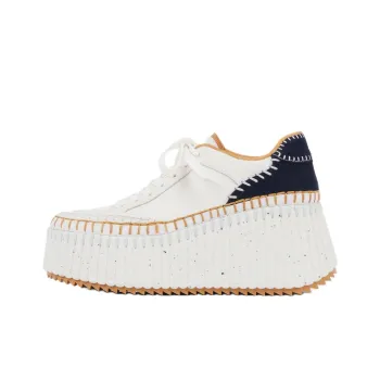 Chloe Nama Low Top Casual Shoes 8cm Women's White