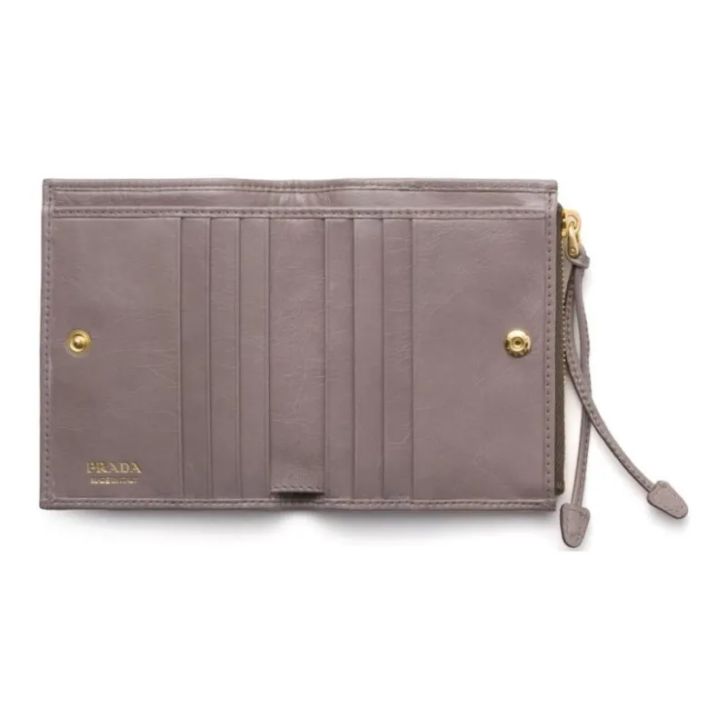 PRADA Little C Wallet Small Size Women's Taupe-2
