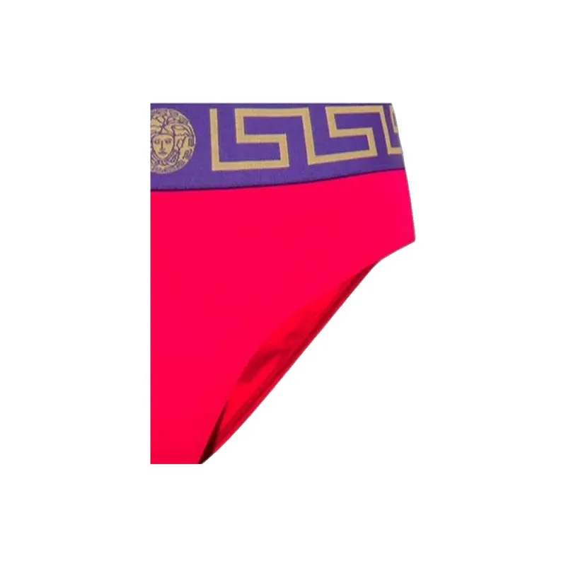 VERSACE Greca Border High Waist Bikini Bottoms 'Multicolor'-4