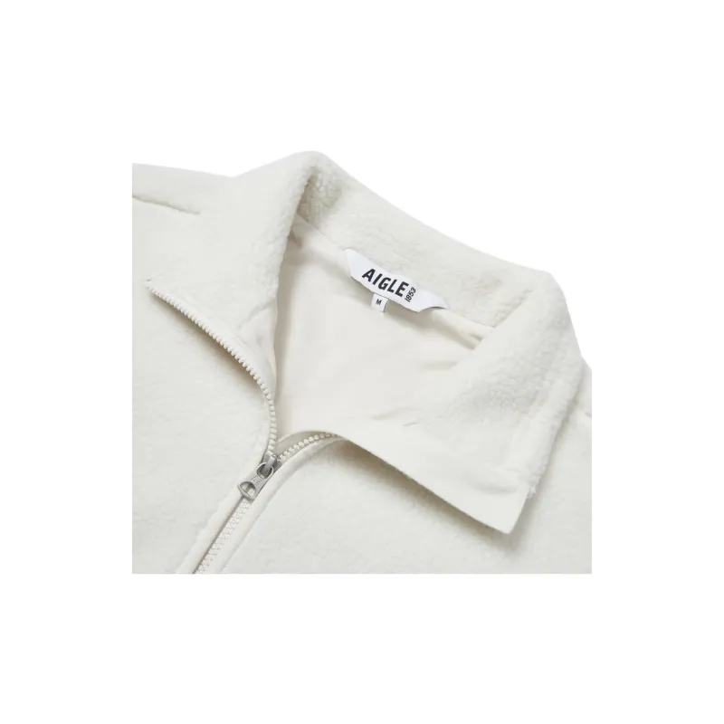 AIGLE Velvet feel Coat Women's Pink White-5
