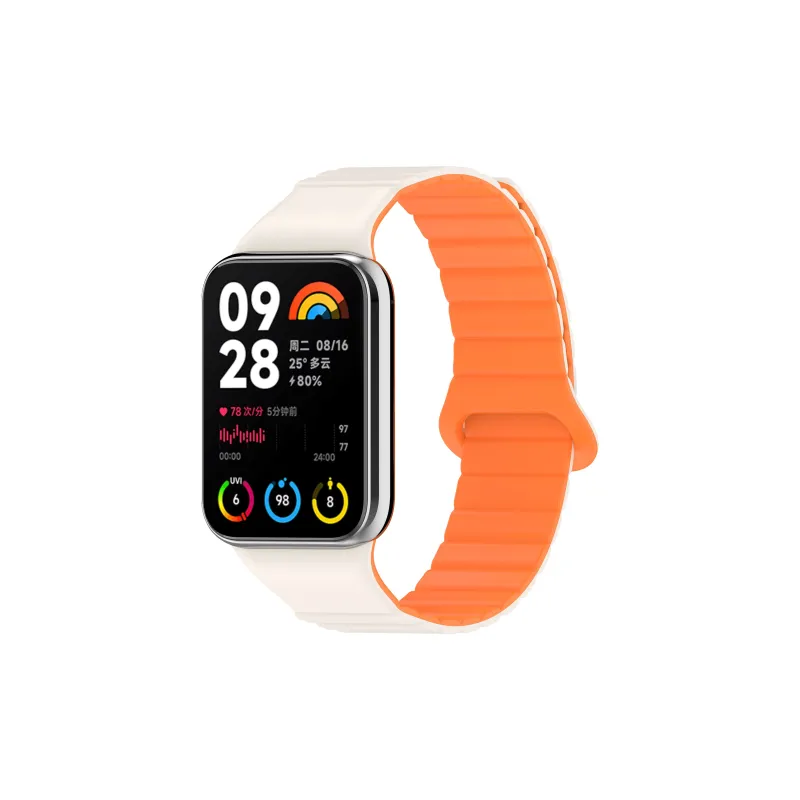 CHENSONG Xiaomi Red Beige Compatibility Watch Band Silicone Material-1