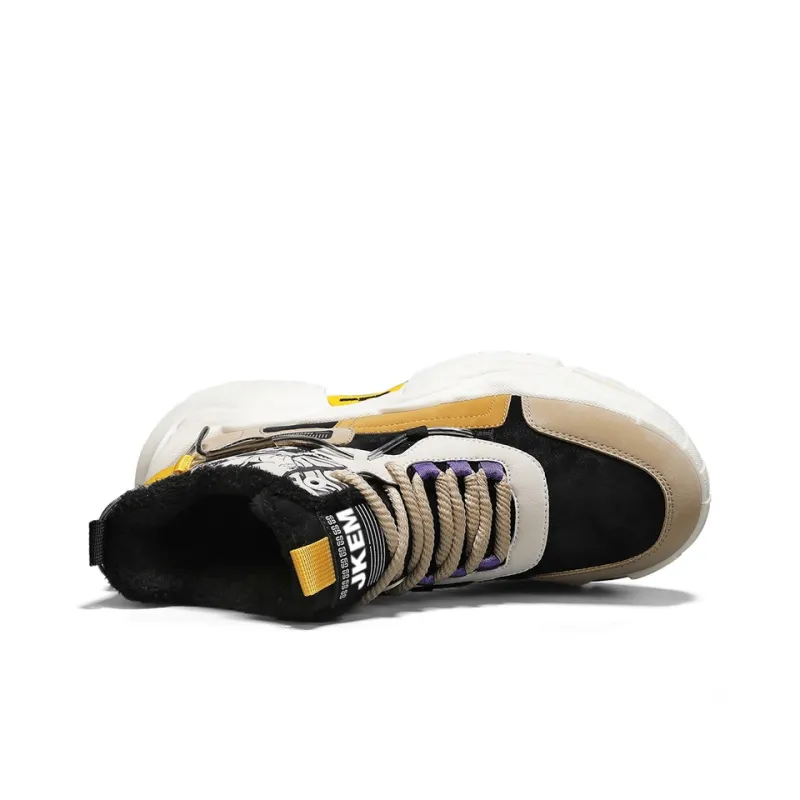 JKEM Cushioned Slip-Resistant Abrasion-Resistant High-Top Chunky Sneakers Men's-18