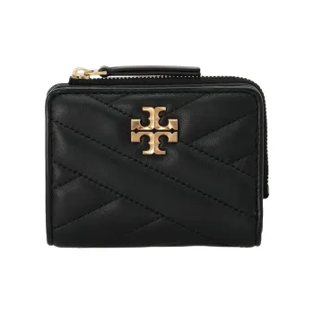 TORY BURCH Leather Sheepskin Wallet Women's Black